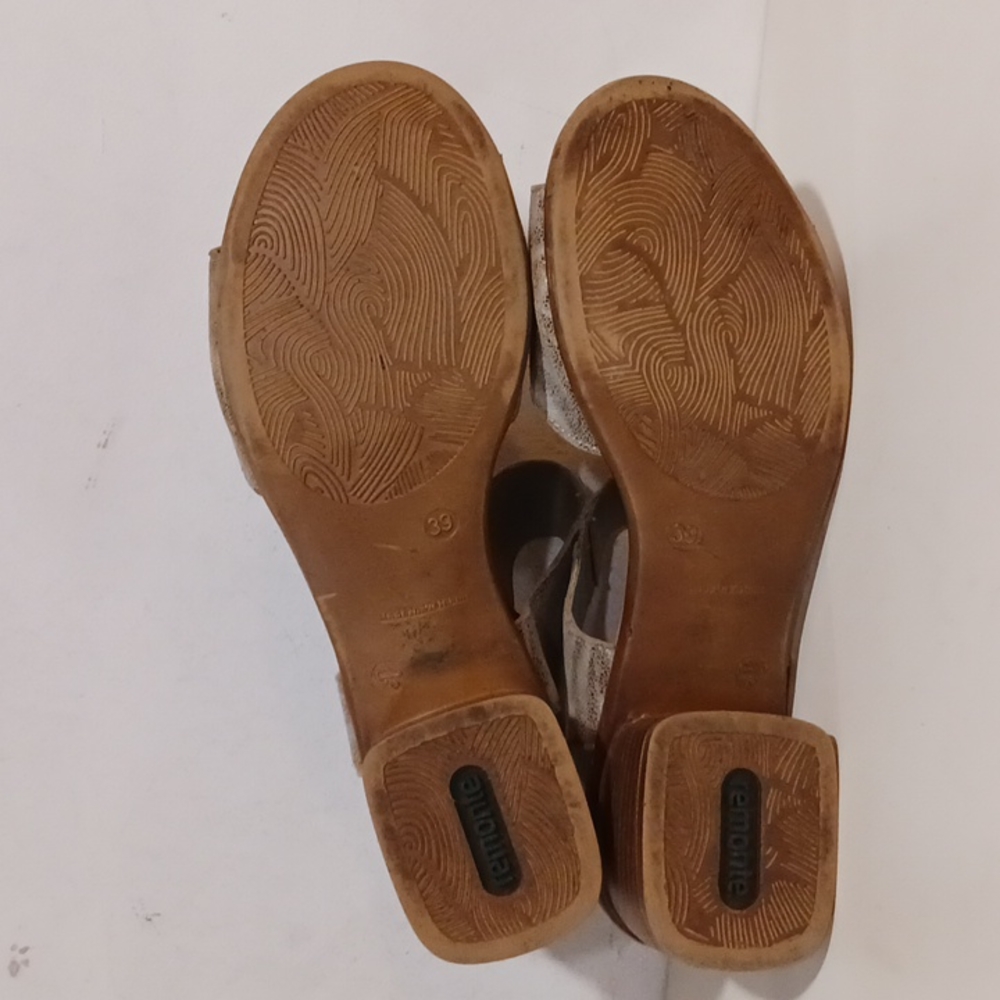 Remonte Metallic Tiger Print Sandals Size 39 - image 7